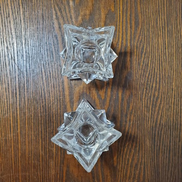 Michael C Fina 5th Avenue Taper Candle Holders Pair 24% Lead Crystal Set Lot 2" - Picture 4 of 9